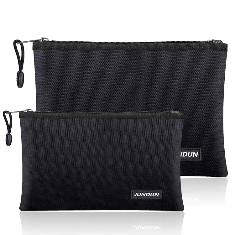 JUNDUN Fireproof Document Bags 2PCS (13.4&rdquo;x9.4&rdquo; | 10.6&rdquo;x6.7&rdquo;)