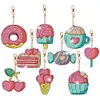 9Pcs DIY Diamond Painting Donuts Keychain