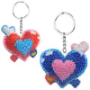 Heart DIY Beads Needlework Keychain Craft Mosaic Beads Embroidery Keyrings Art