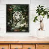 (Big Size)White Tiger - 11CT Stamped Cross Stitch - 50*60cm - Animal