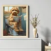 (Stamped/Counted) Dog Sitting Toilet-11CT Cross Stitch 40*50cm