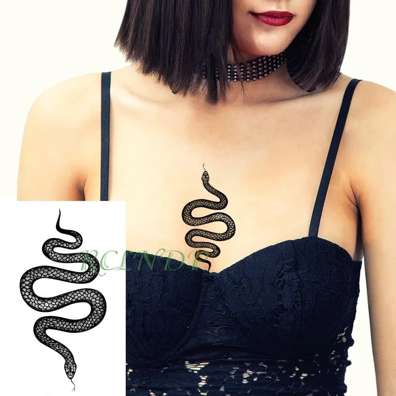 Waterproof Temporary Tattoo Sticker Neck Black Word Angel Devil Bull Cross English Letters Flash Tatoo Fake Tatto for Woman Men