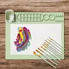Multi-Functional easy-to-clean art Silicone painting pad  [Green + Scrub cup + 10 Green brushes]