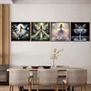 4 PCS Girl - Full Embroidery 3 Strands 11CT Stamped Cross Stitch - 45*45CM