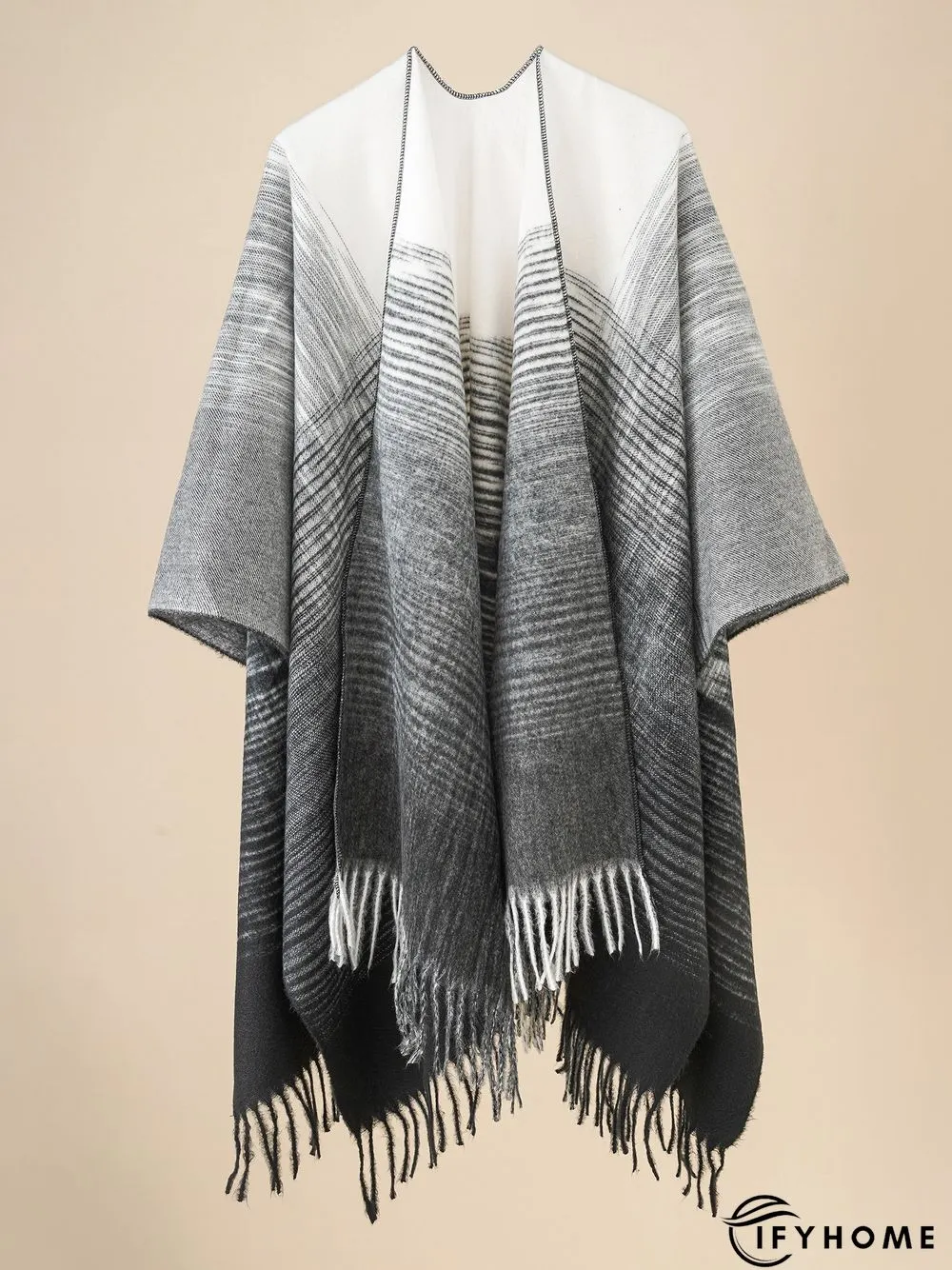 Home Outdoor Casual Gradient Color Striped Pattern Shawl Scarf Autumn Winter Warm Accessories | IFYHOME