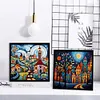 (US Local)2pcs/set House-14CT Stamped Cross Stitch Kit(40x40cm)