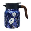 1000ml Floral Pattern Teapot Stainless Steel Mini Hot Coffee Pot for Hot Drinks