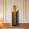 (Finished Product)Macrame Wall Hanging Boho Dream Catcher Hand Woven Leaf Tapestry Modern Aesthetic Tassel Wall Decor for Home Bedroom Living Room