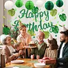 Birthday Decorations, NO DIY, Pre-Strung Happy Birthday Banner with Honeycomb Balls, Hanging Swirls, Circle Dots Garland, Happy Birthday Party Decorations for Women Men Boys Girls (Green)