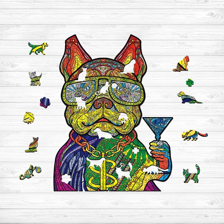Rich Dog Wooden Jigsaw Puzzle