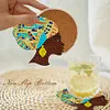8Pcs Diamond Painting Acrylic Indian Woman Coasters with Holder for Beginner