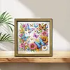 Diamond Painting Wooden Double-Sided Butterfly and Flowers Ornaments Kit with Photo Frame Desktop