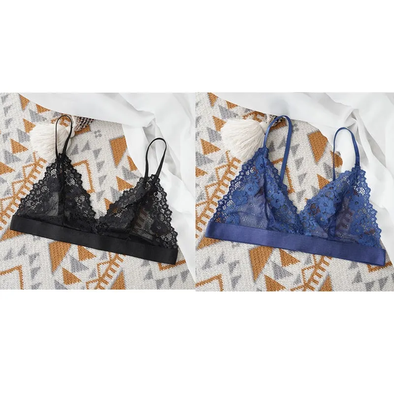 1/2 Pcs Sexy Bra For Woman Lace Thin Underwear Female Unlined Transparent Bras For Women Lace Sexy Lingerie Bralette 2021