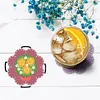 Diamond Painting Coaster DIY Flowers  Cup Cushion Table Placemat(6 Piece Set 1 Rack)