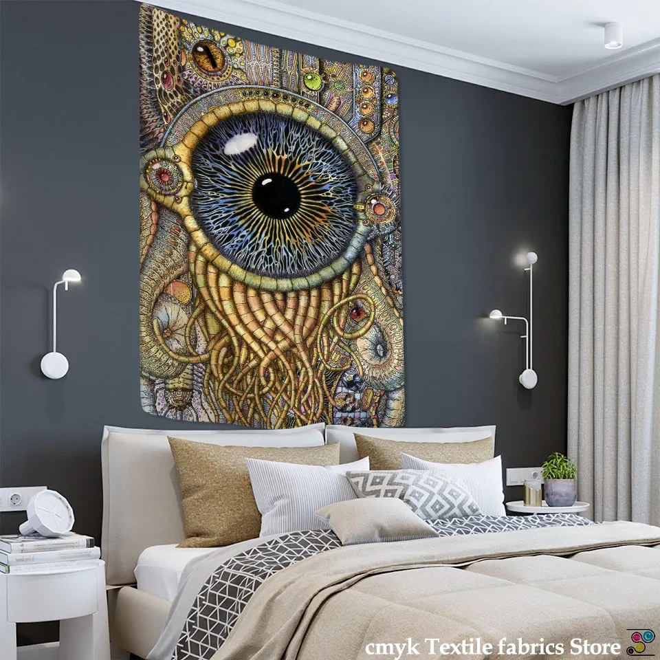 Owl Windbell Tapestry Wall Hanging Psychedelic Magic Mandala Bohemian Hippie TAPIZ Art Bedroom Home Decor