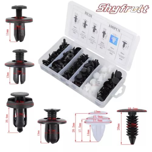 Dronehint Parts Accessories Car Bumper Trim Panel Fender Engine Push Pin Rivet Clips 100Pc (For: Acura) Parts