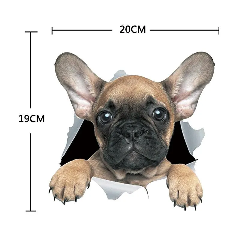 New Cat Dog 3D Wall Sticker Bathroom Toilet Kids Room Decoration Wall Decals Animal Sticker Refrigerator Waterproof Poster