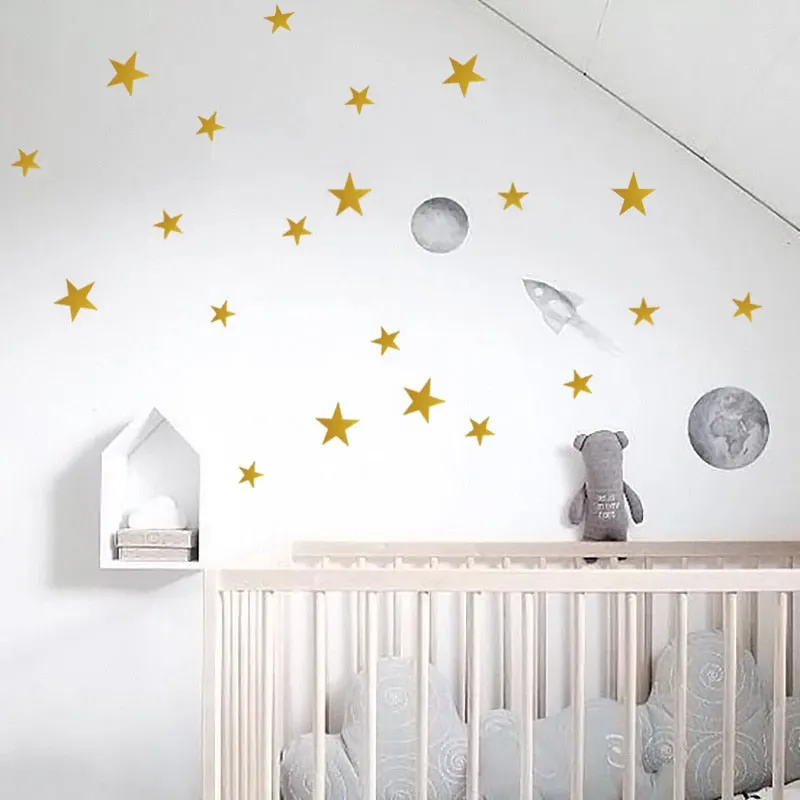 Stars Wall Sticker For Kids Room Gold Stars Baby Nursery Room Kids Wall Stickers Bedroom Children Wall Decals Home Art Wallpaper