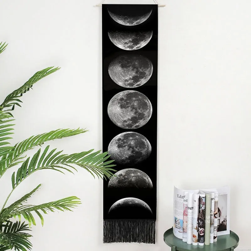 Seven Chakra Decorative Wall Hanging Tapestry Bohemia Tarot Phase Tassel Tapestry Boho Art Tapestries For Bedroom  Office Decor