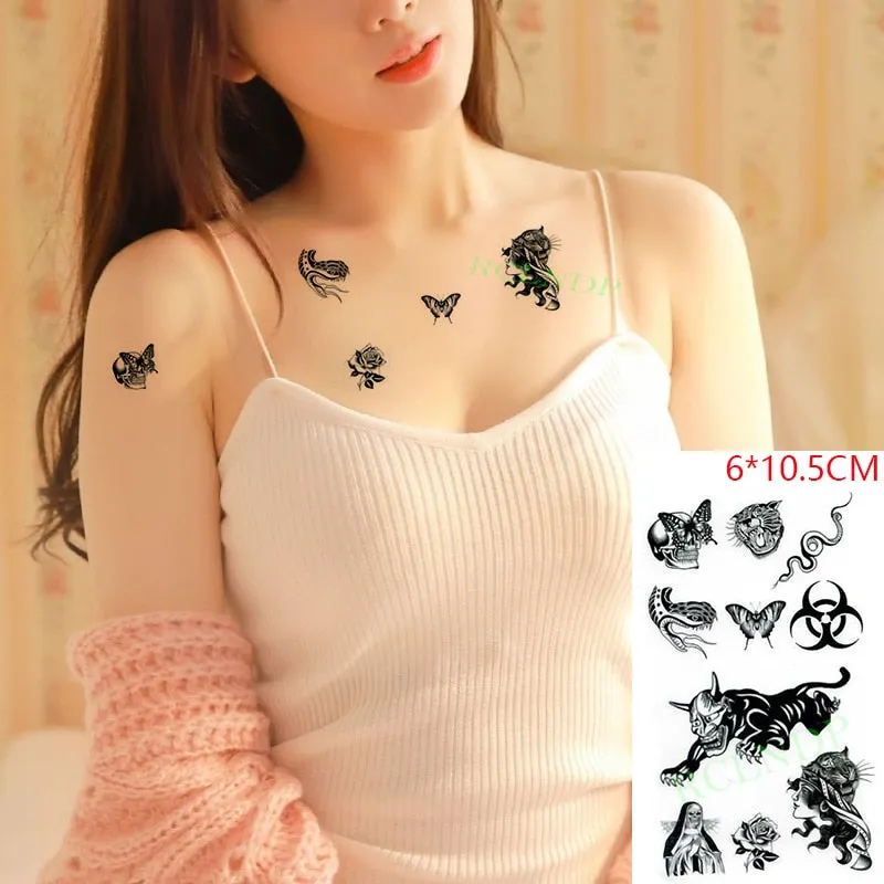 Waterproof Temporary Tattoo Sticker Cartoon anime Boy Knife Tatto Flash Tatoo Fake Tattoos Small Size Art for Kids Men Women