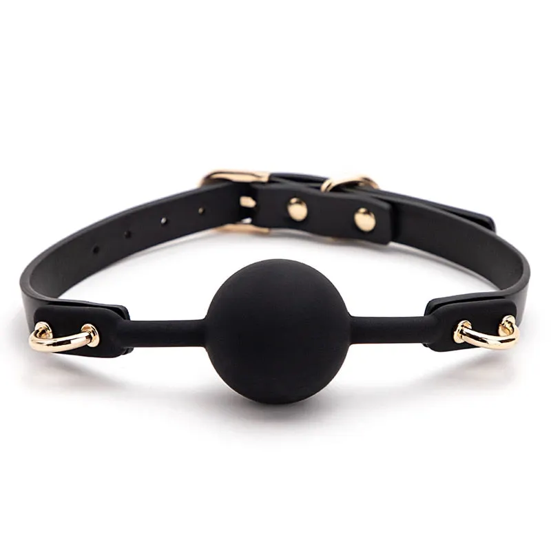 OJBK Sex Toys For Couples Adult Games Colorful Soft Silicone Ball Gag Oral Fixation PU Leather Conquer ToysBondage Mouth Gag