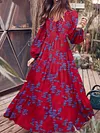 Floral Printed Long Sleeves Maxi Dress
