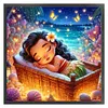 Sleeping Princess Moana - 18CT Stamped Cross Stitch - 30*30cm - Disney