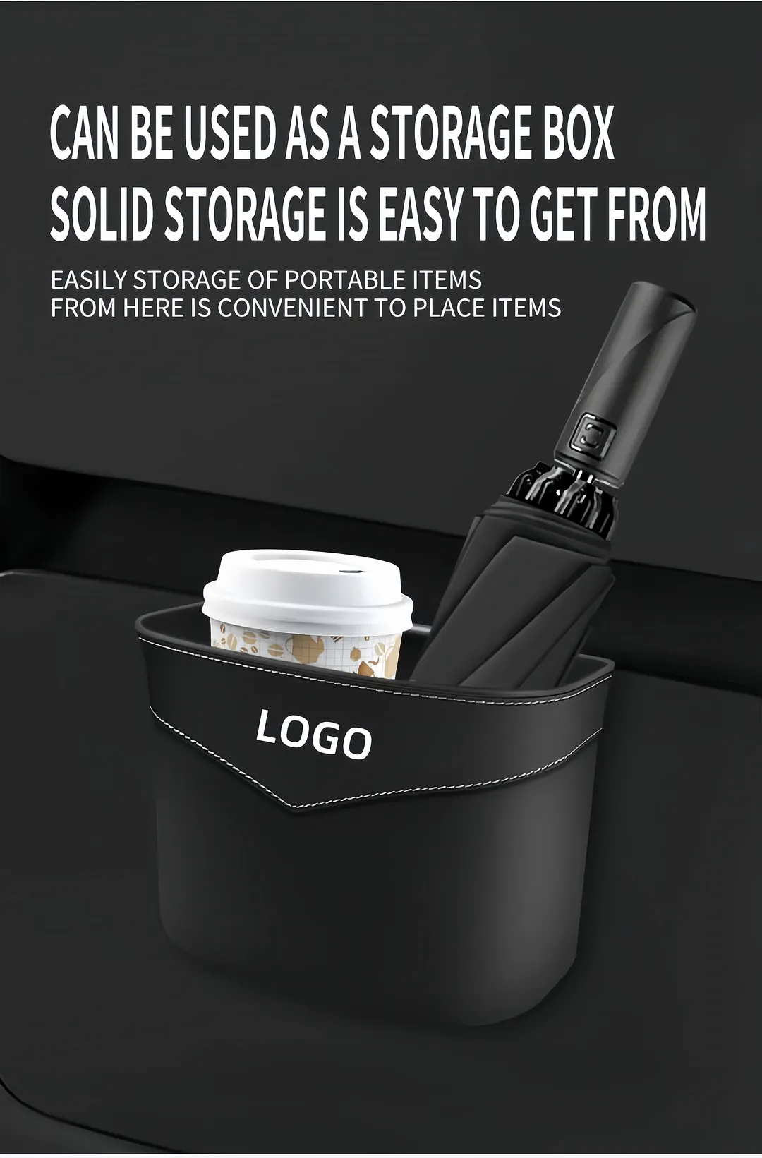 Multifunctional hanging storage box in car