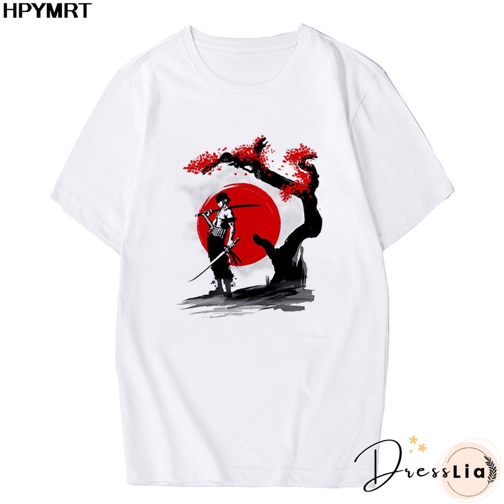 Anime Tshirt Women T Shirt One Piece Zoro Japanese Harajuku T-shirt Hipster Tees Harajuku Streewear Fashion Tops Female Clothing