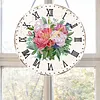 DIY Acrylic Pink Flower Diamond Painting Wall Clock Pendant Hanging Kit