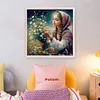 Girl Picking Flowers-11CT Stamped Cross Stitch 50*50cm/19.69*19.69in