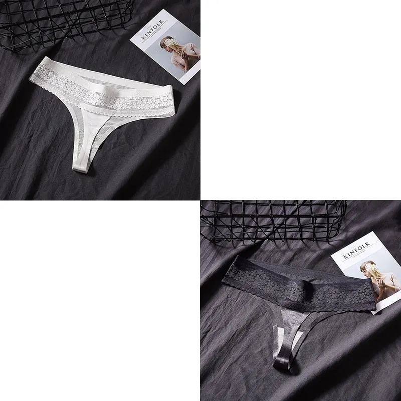 2 Pcs Sexy Seamless Underwear For Woman Female Lace Thong Women Sexy Lingerie Panties Woman G-string Women's Thong New BANNIROU