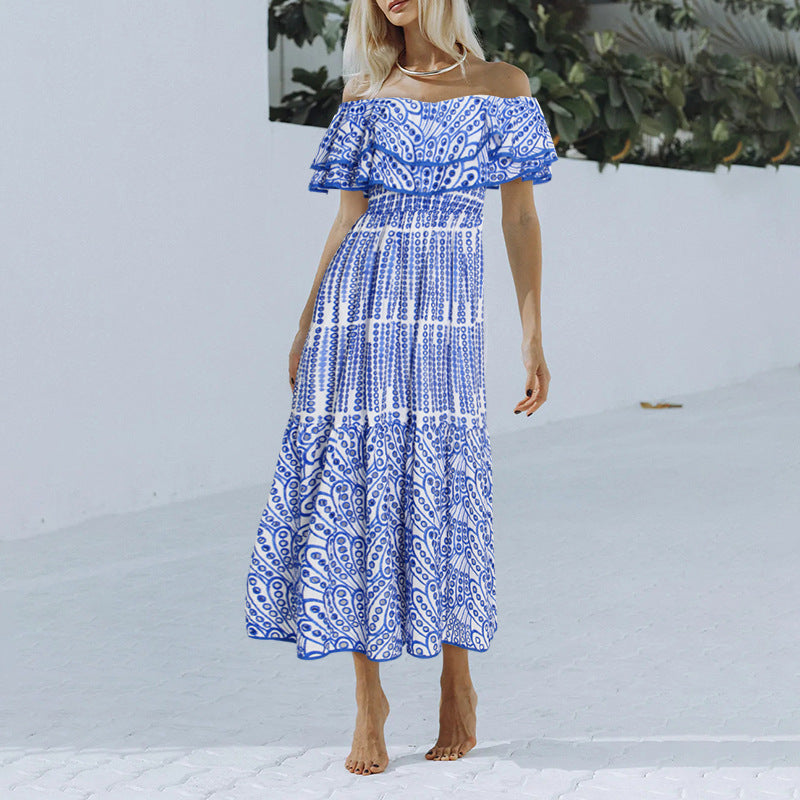 French Autumn Embroidered Hollow Out Cutout Neck Dress: Niche Design for Socialite Long Group