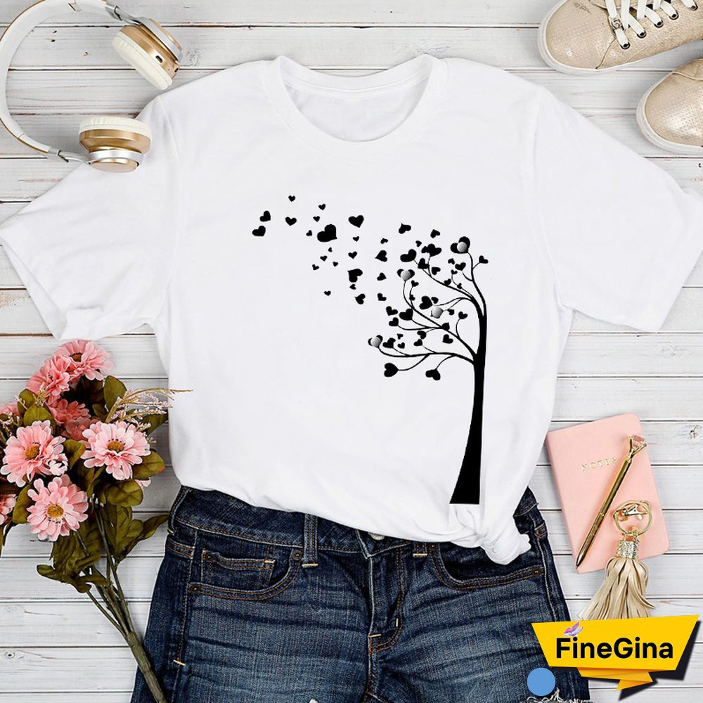 T-shirts Women Love Geometric Trend Style 90s Spring Summer Tshirt Top Lady Print Clothes Graphic Female Tee T-Shirt
