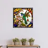 Bird Flower Glass Painting-Paint by Numbers Acrylic Painting 40*40CM