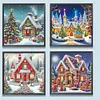 (US Local)4pack Xmas House-Special Shaped Diamond Painting Kit(30x30cm)