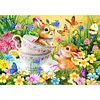 Teacup Rabbit Flowers-9CT Stamped Cross Stitch 80*60cm(Big Size)