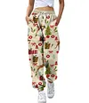 Women's Christmas Loose Casual Print Drawstring Jogger Pants