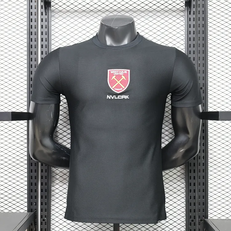 Player Version &ndash; West Ham United 25/26 Casual Retro Jersey-【Black Version】