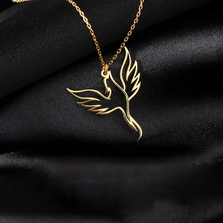 Rising From Ashes Fire Bird Phoenix Necklace