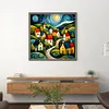 Colorful Houses - 14CT Stamped Cross Stitch - 40*40cm