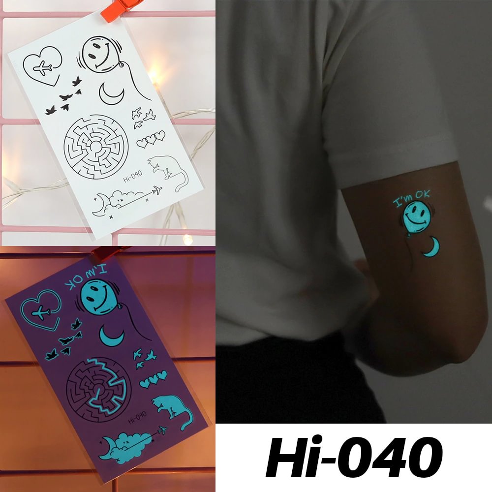 Sdrawing Luminous Tattoo Hand Finger Starry Star Universe for Kids Fake Tattoo Glowing In Dark Waterproof Temporary Tattoo Stickers