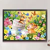 Teacup Rabbit Flowers-9CT Stamped Cross Stitch 80*60cm(Big Size)