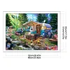 >SALE<Full Embroidery Eco-cotton Thread 18CT Printed Camping Cross Stitch Kit 60x45cm