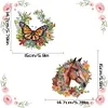 (US Local)2Pcs Special Shaped Wreath Butterfly Horse Diamond Painting Hanging Decor Craft Kit