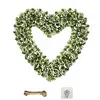 Heart Shaped Wreath Simulation Artificial Green Leaves Wreath for Front Door