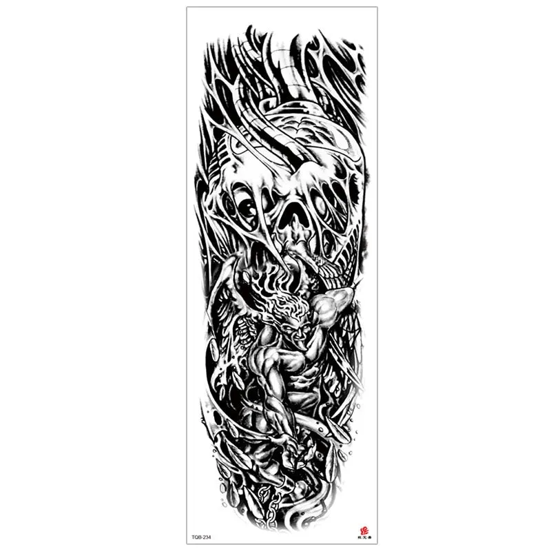 temporary tattoos for men robot full arm sleeve tattoo mechanical lion tiger waterproof tatto fake tatoo stickers body tatoo art