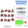 (US Local)12pcs Christmas Cardinal Diamond Painting Keychains Kit DIY Diamond Art Charms