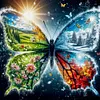 Four Seasons Butterfly-Full Round Diamond Painting
