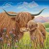 (Stamped/Counted) Highland Cow - 11CT/14CT Cross Stitch 40*40cm/15.75*15.75in